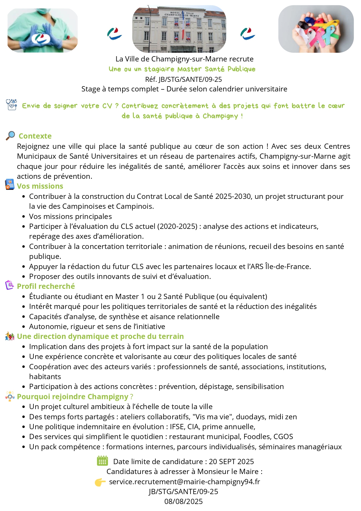 Une ou un stagiaire Master Santé Publique