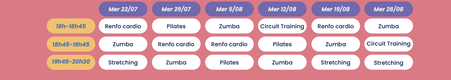 horaires sport