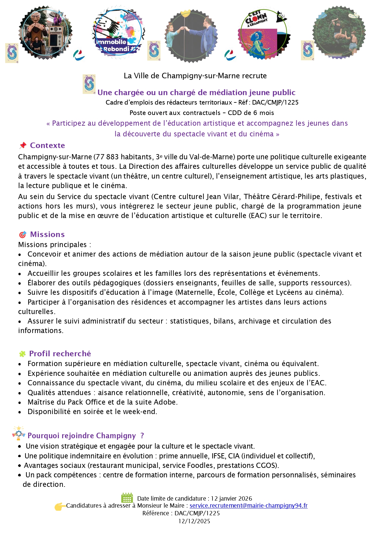 Une chargée ou un chargé de médiation jeune public