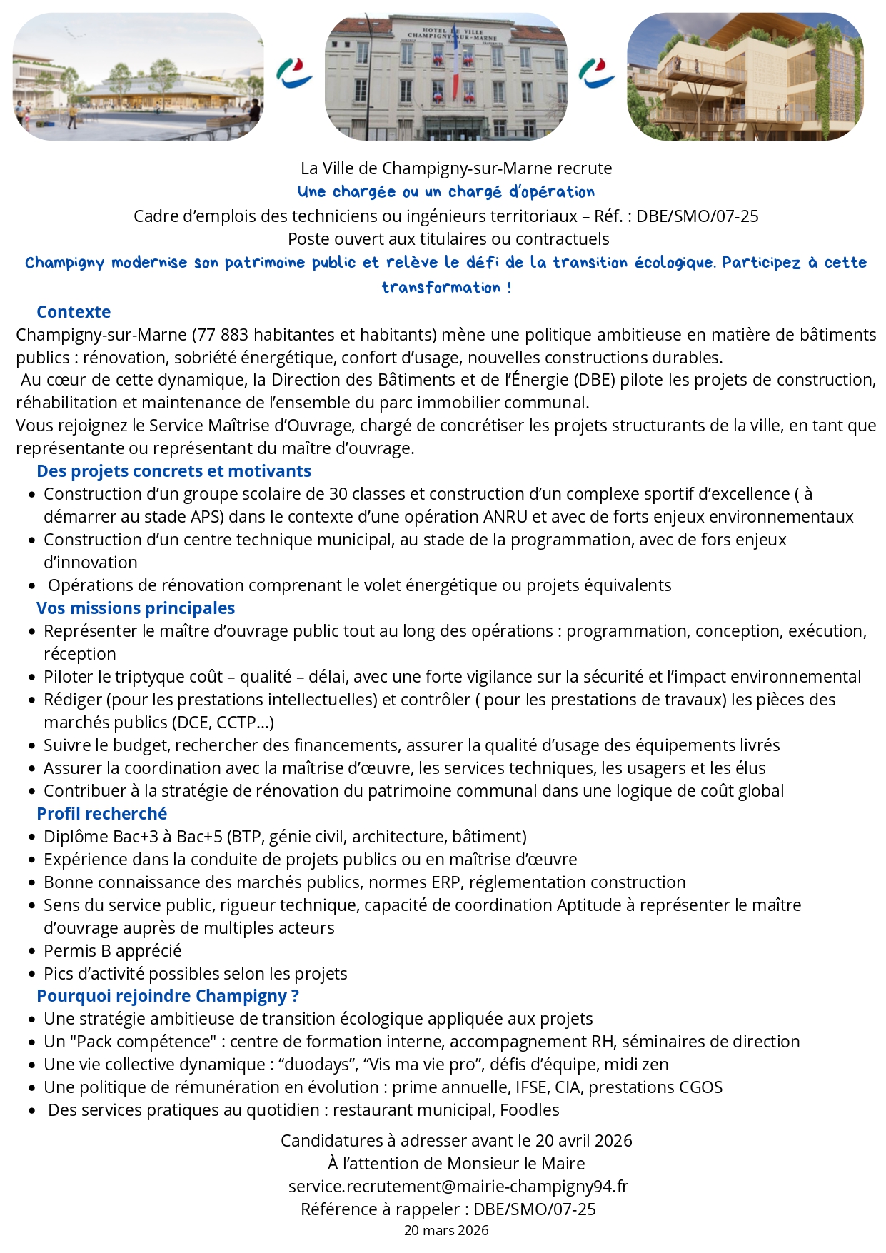 Une chargée ou un chargé d’opération