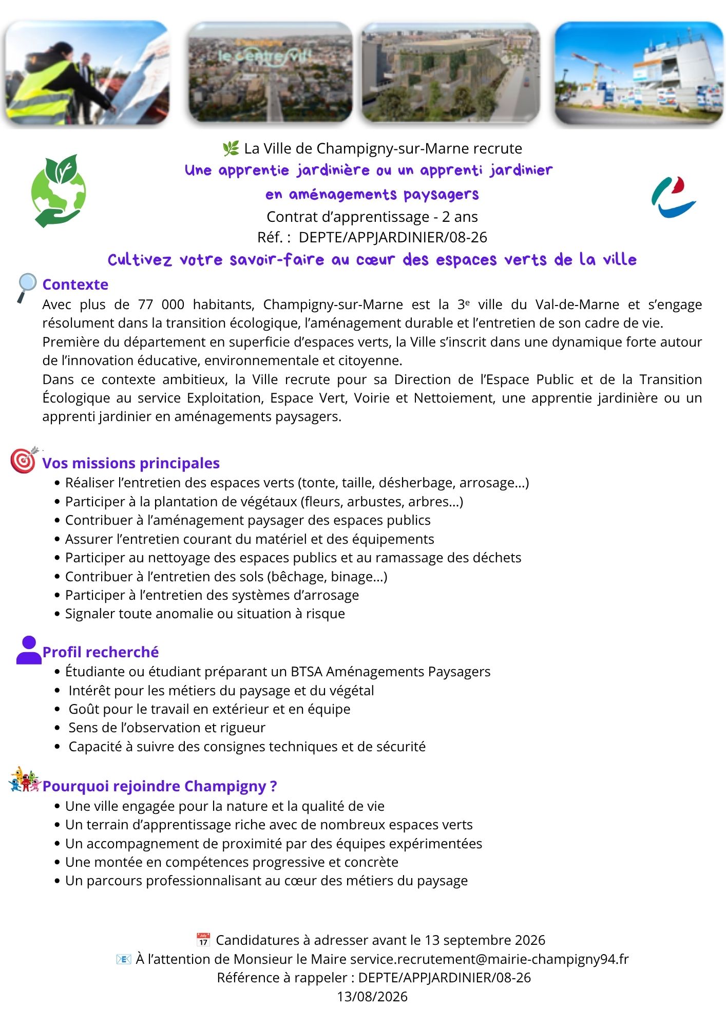 Une apprentie jardinière ou un apprenti jardinier en aménagements paysagers