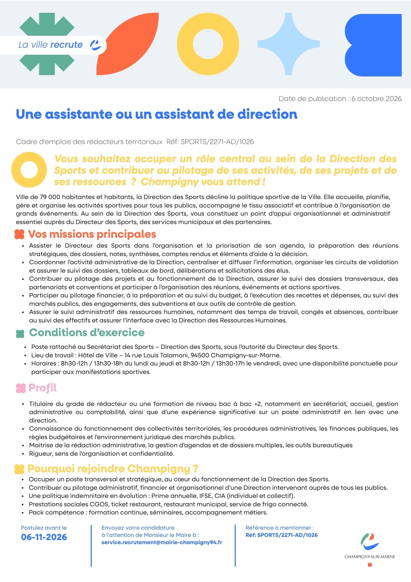 Une assistante ou un assistant de direction
