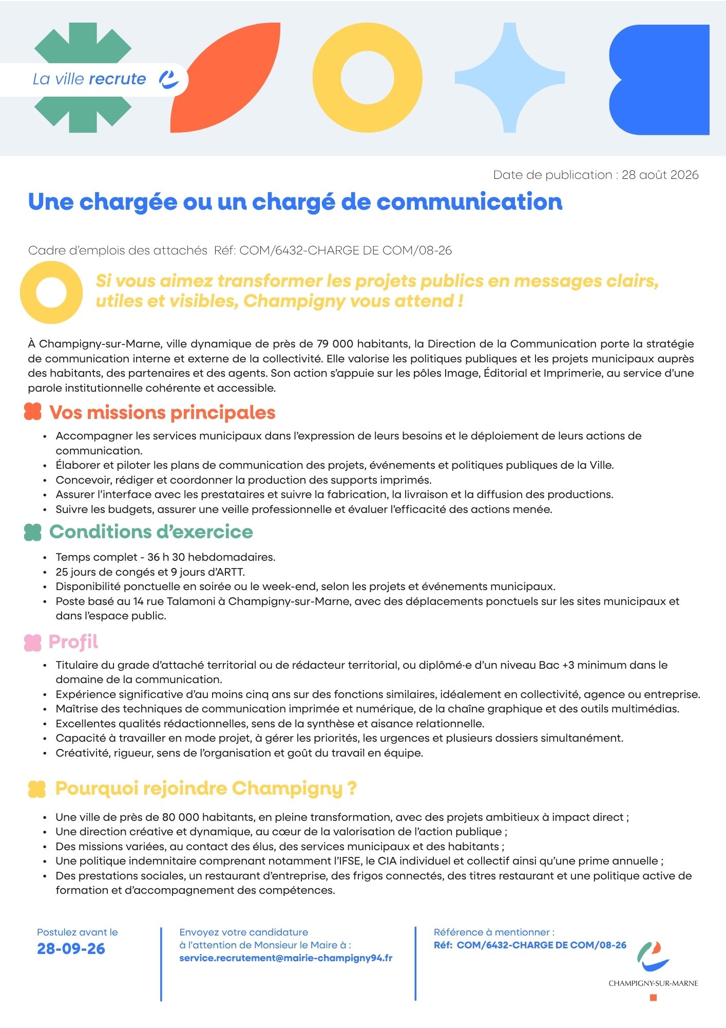 Une chargée ou un chargé de communication