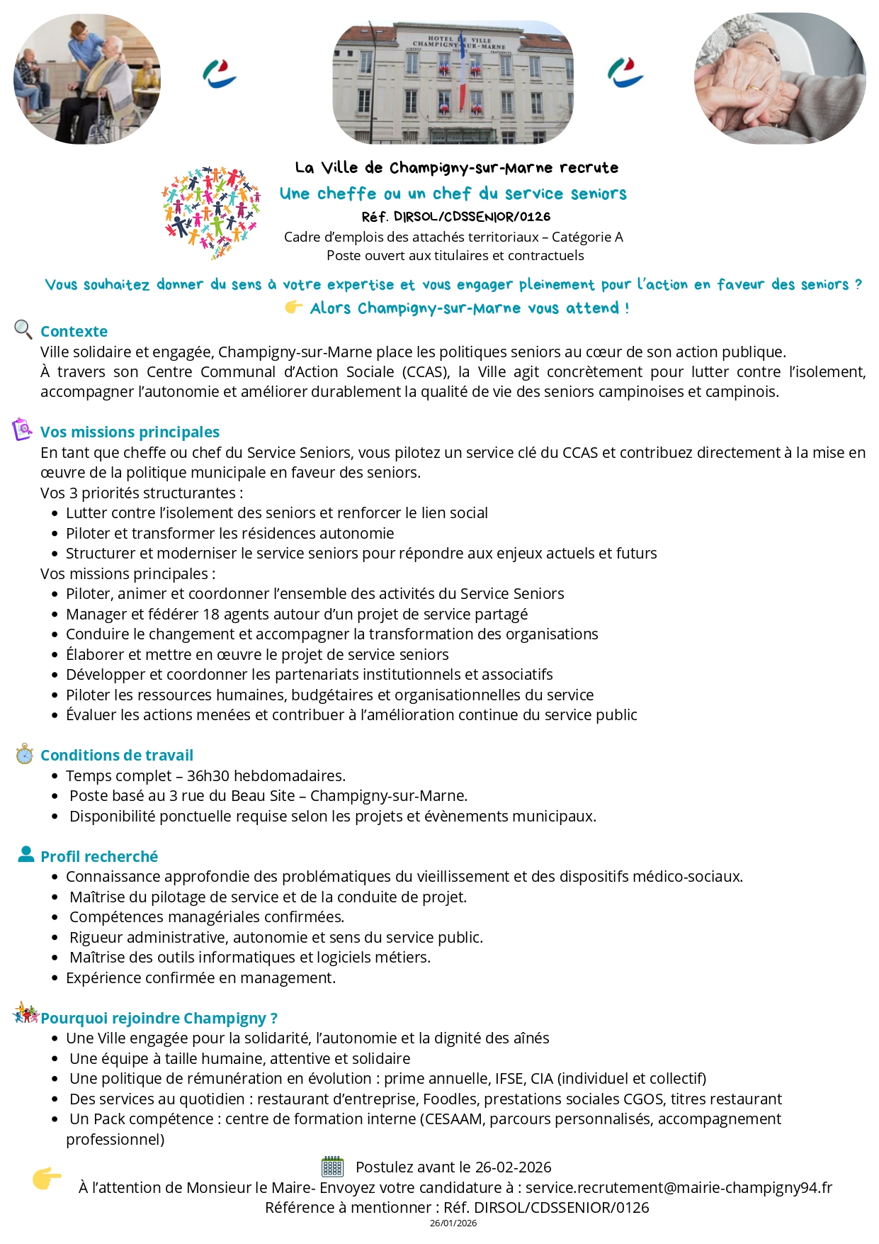 Une cheffe ou un chef du service seniors