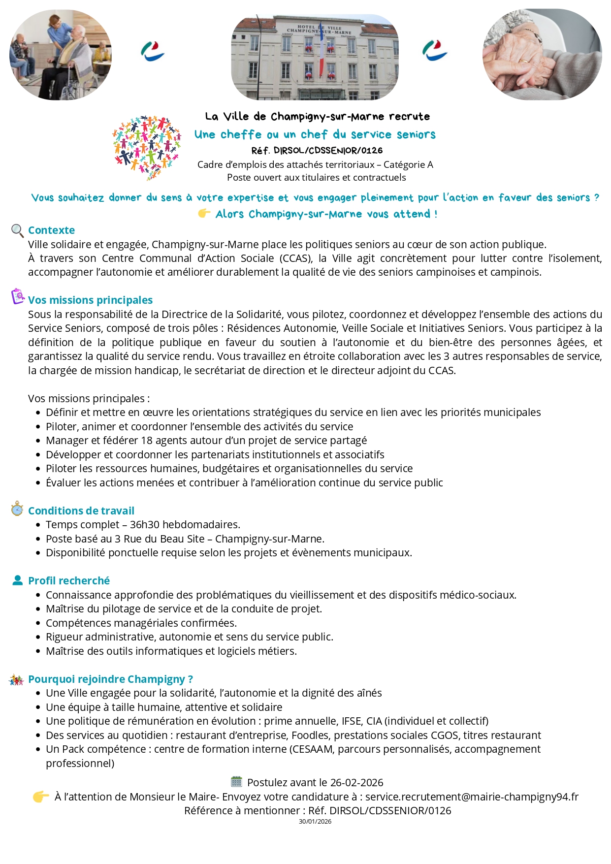 Une cheffe ou un chef du service seniors