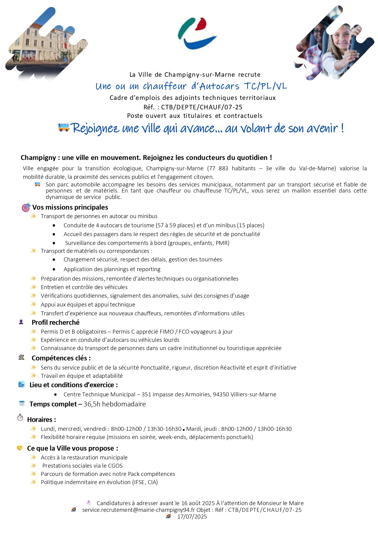 Une ou un chauffeur d’Autocars TC/PL/VL