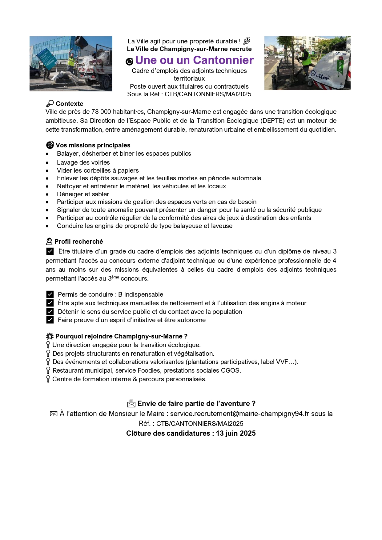 Une ou un Cantonnier