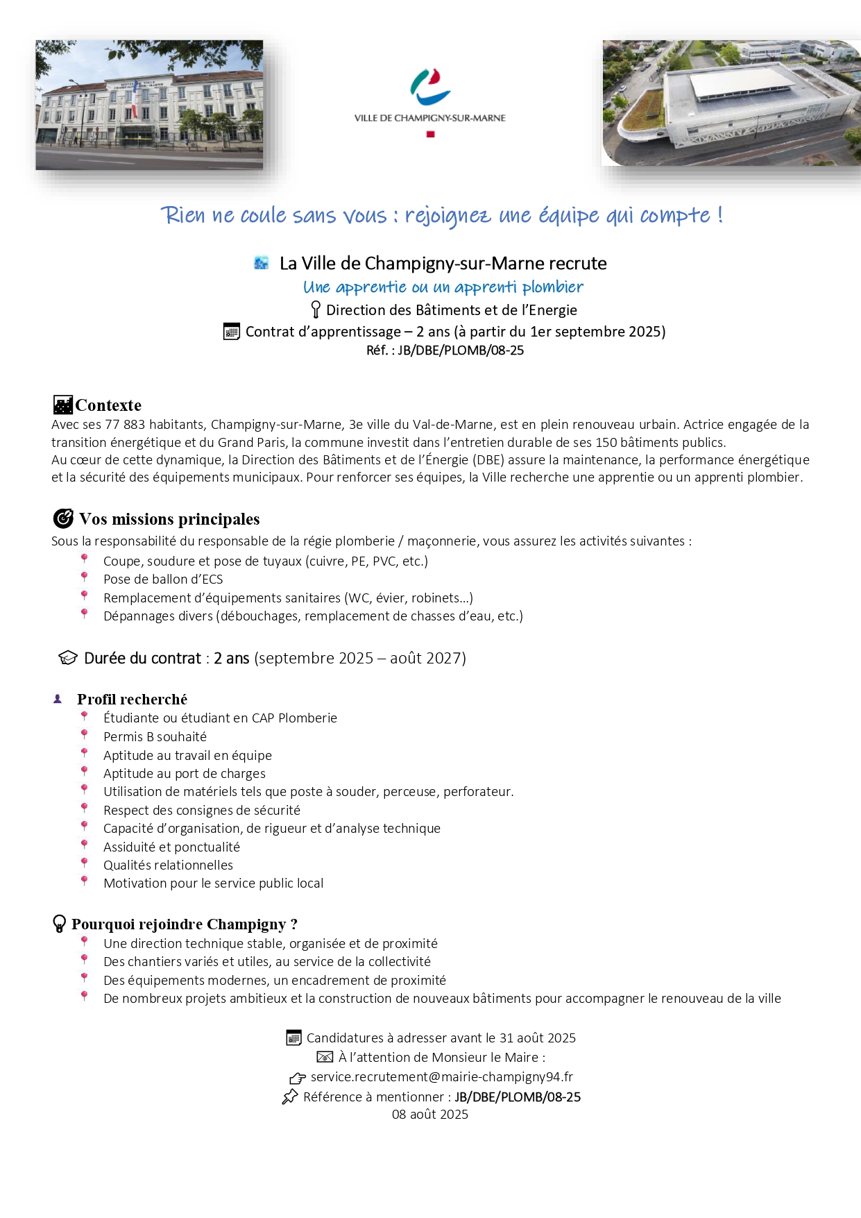 Une apprentie ou un apprenti plombier