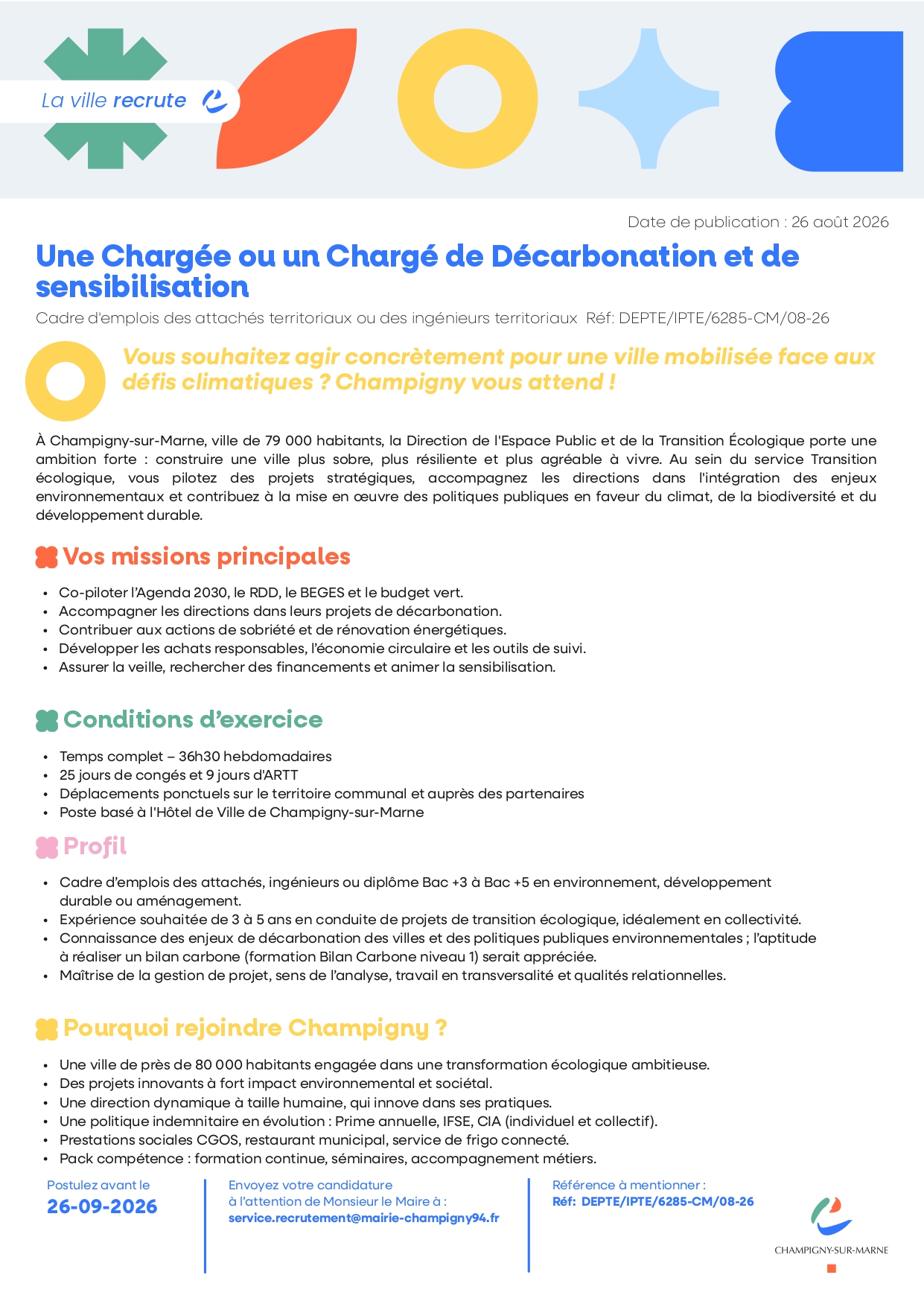 Une Chargée ou un Chargé de Décarbonation et de sensibilisation