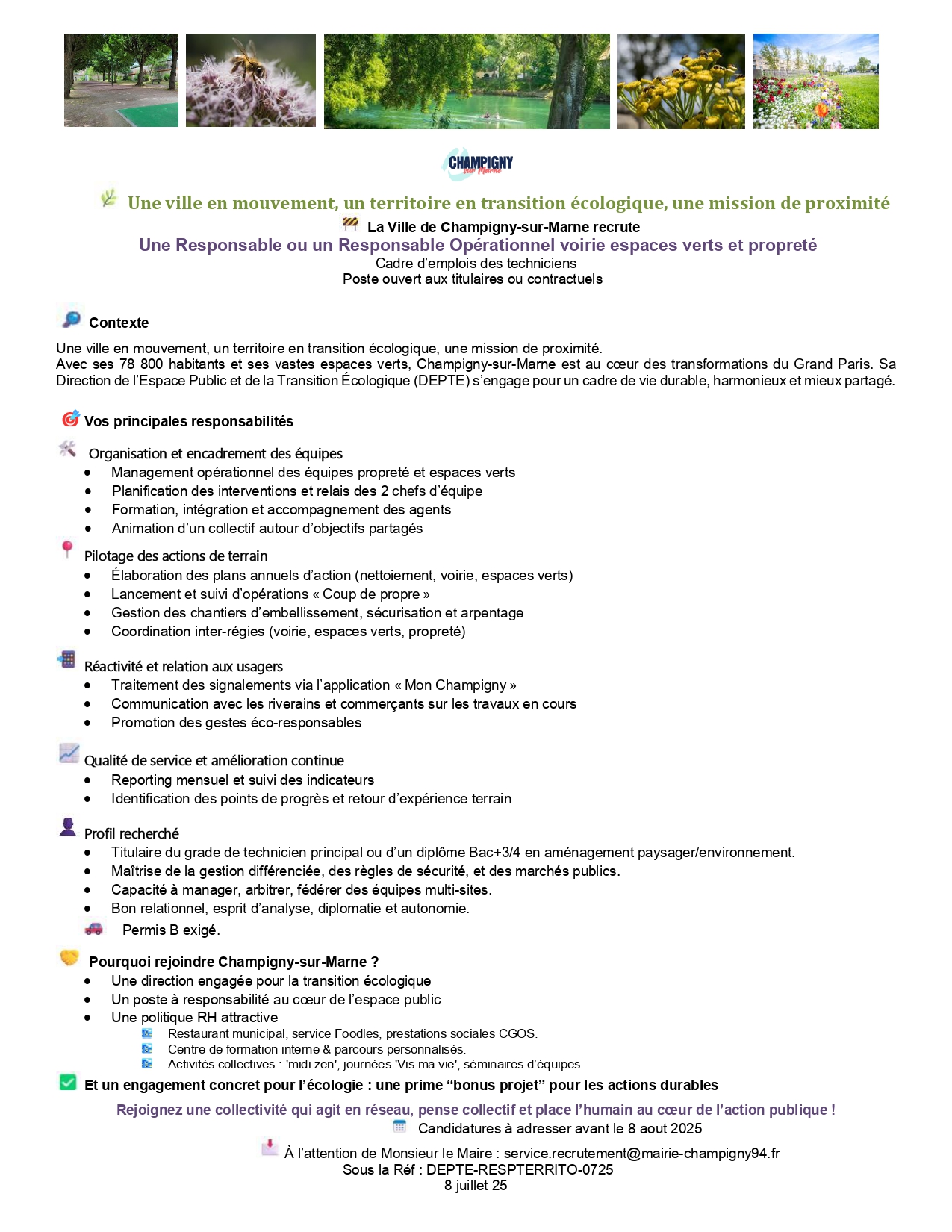 Renseigner le Titre de l’offre -	Renseigner la date (ex : Juin 2025)