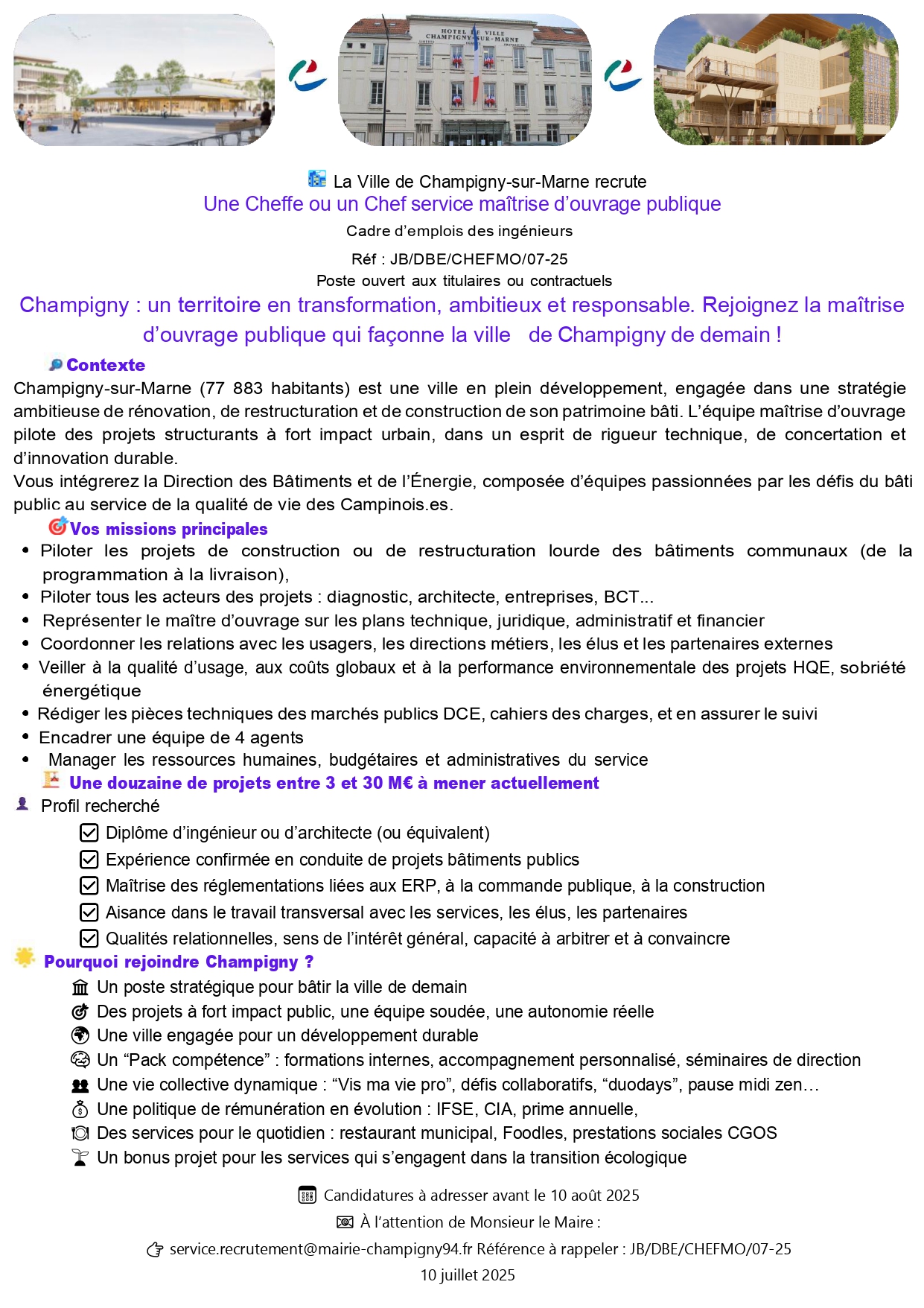 Une Cheffe ou un Chef service maîtrise d’ouvrage publique