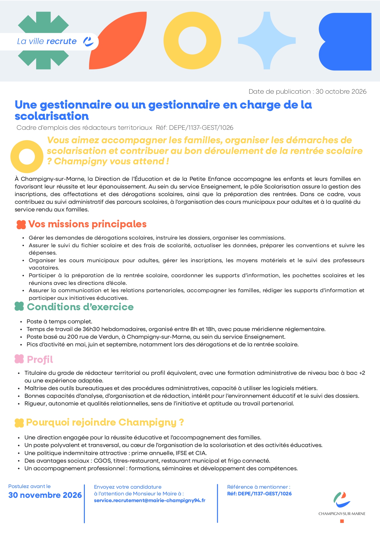 Une gestionnaire ou un gestionnaire en charge de la scolarisation