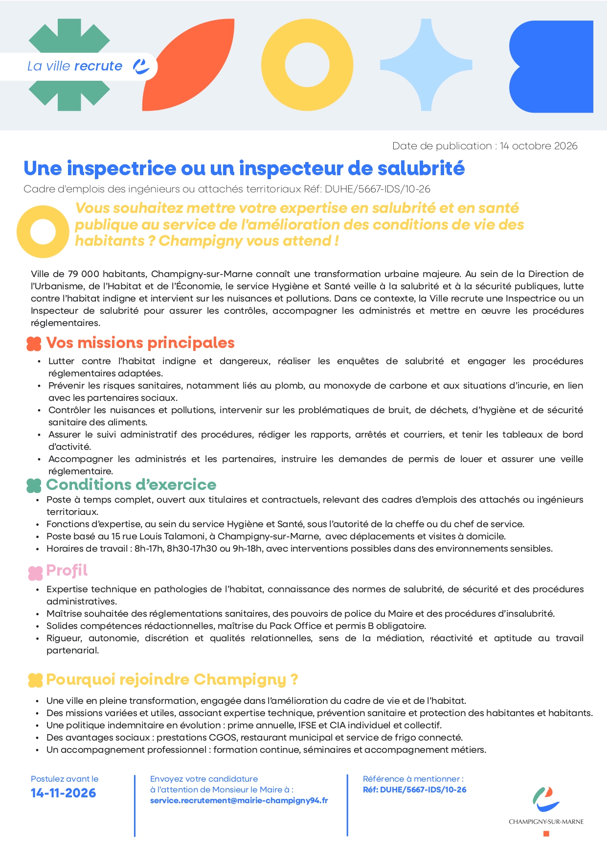 Une inspectrice ou un inspecteur de salubrité
