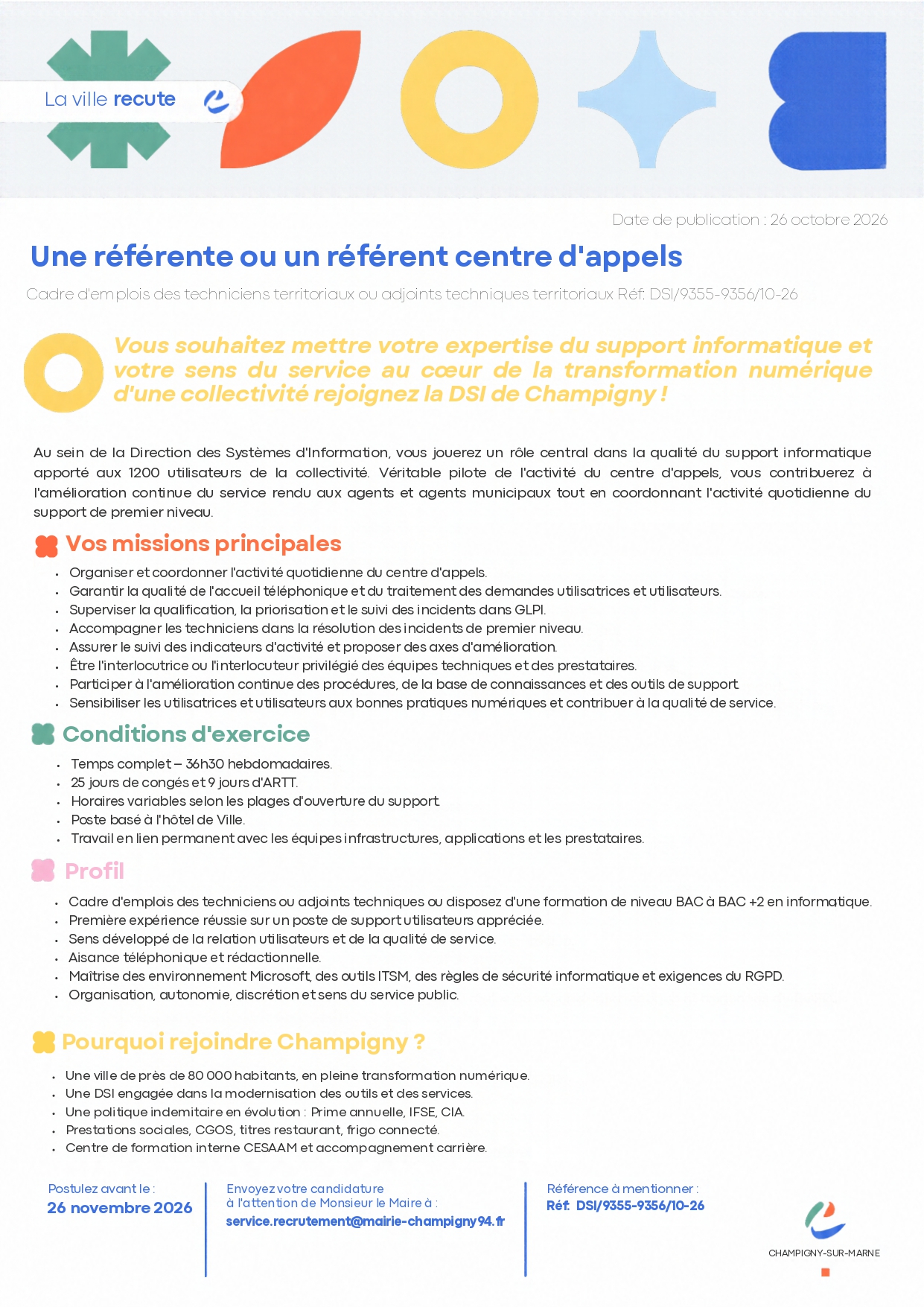 Une référente ou un référent centre d'appels