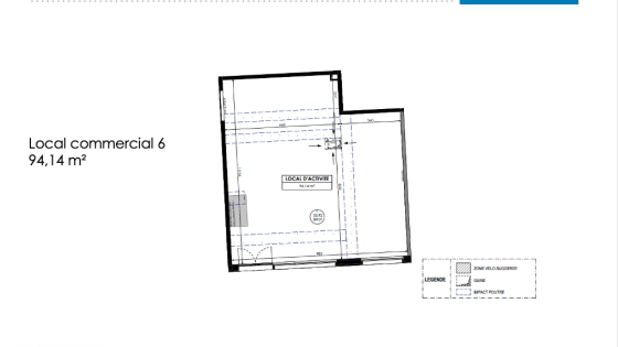 Local commercial 94,14m2 centre ville